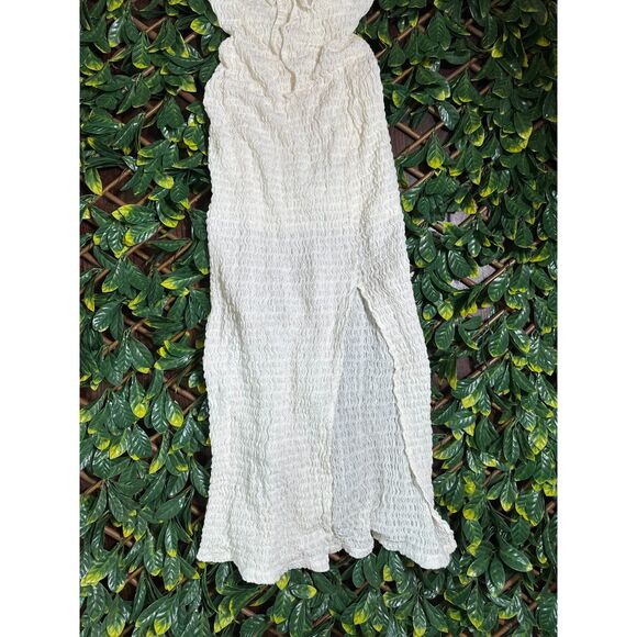 Free People Beach White Semi-Sheer Maxi Dress with Slit Size XS - Picture 7 of 8